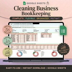 Ultimate Cleaning Business Template Bundle | All-in-One Housekeeping Planner, CRM, Bookkeeping & Checklists( digital download )