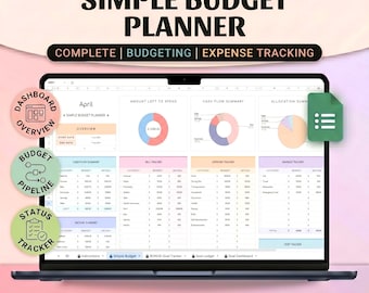 Simple Budget Planner Google Sheet Monthly Budget Spreadsheet Paycheck Budget Template Simple Weekly Financial Planner Beginners Biweekly