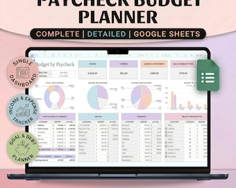Google Sheets Paycheck Budget Planner: Monthly, Weekly, Biweekly, Annually  Financial Tracker