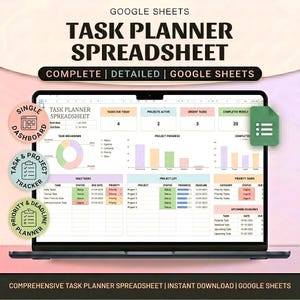 Ultimate Task Tracker Spreadsheet, Time Blocking, Eisenhower Matrix, Kanban Board (Google Sheets, Excel)