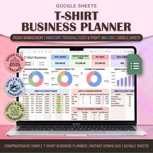 Tshirt Business Planner, Tshirt Business Templates, Inventory Spreadsheet Template, Log, Apparel Templates, Excel Spreadsheet Google Sheet