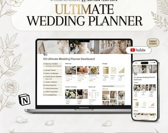 Wedding Planner Notion Template | Budget, Checklist, Timeline (Digital Download)
