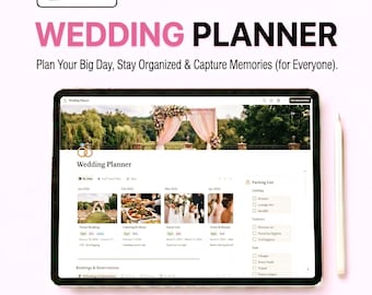Wedding Planner Notion Template | Budget, Checklist, Timeline (Digital Download)