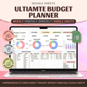 Ultimate Annual Budget Spreadsheet Excel Google Sheets Budget Template Monthly Budget Tracker Financial Planner Bill Tracker Debt Tracker