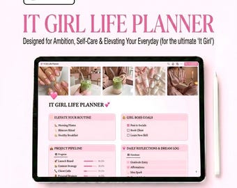 It Girl Planner Notion Template | Life, Budget, Productivity Dashboard