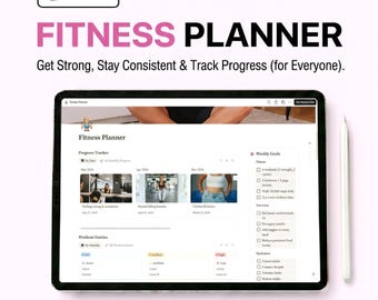 Fitness Planner Notion Template | Weight Loss Tracker Habit Tracker Digital Fitness Planner| Gym Tracker Workout Planner