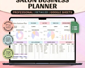 Salon Bookkeeping Spreadsheet | Hair & Nail Salon Income  Expense Tracker | Beauty Business Finance Template