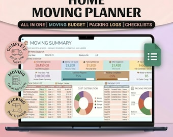Ultimate Home Moving Planner Bundle | Excel Google Sheets Template (Digital Download)