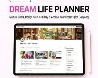 Dream Life Planner Template  | All-in-One  complete Life Management System | Reuse for Life