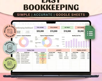 Small Business Bookkeeping Template Excel Bookkeeping Spreadsheet Business Expense Tracker Sales Tracker Accounting Template Income Tracker