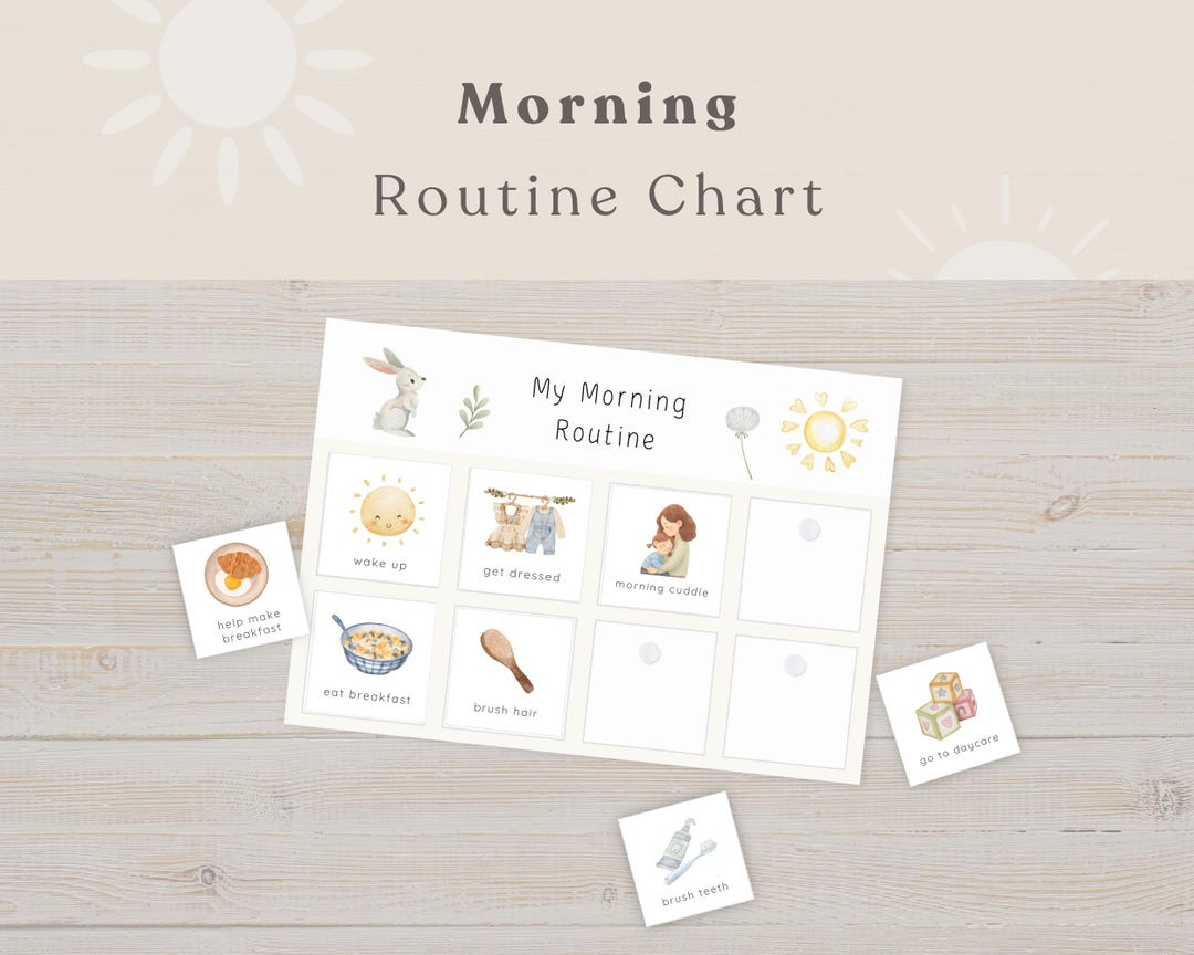 Morning Routine Chart for Toddlers | Printable Visual Schedule Cards ...