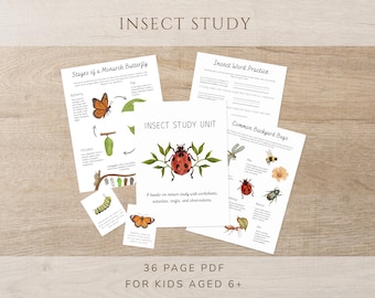 Bug & Insect Study Unit for Kids | Printable Learning Workbook
