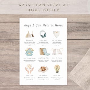 Poster „Wie ich zu Hause helfen kann“ | Christliche Lebenskompetenzen für Kinder | Lernmaterial zum Ausdrucken
