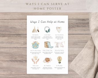 Ways I Can Help at Home Poster | Christian Life Skills Chart for Kids |  Learning Printable