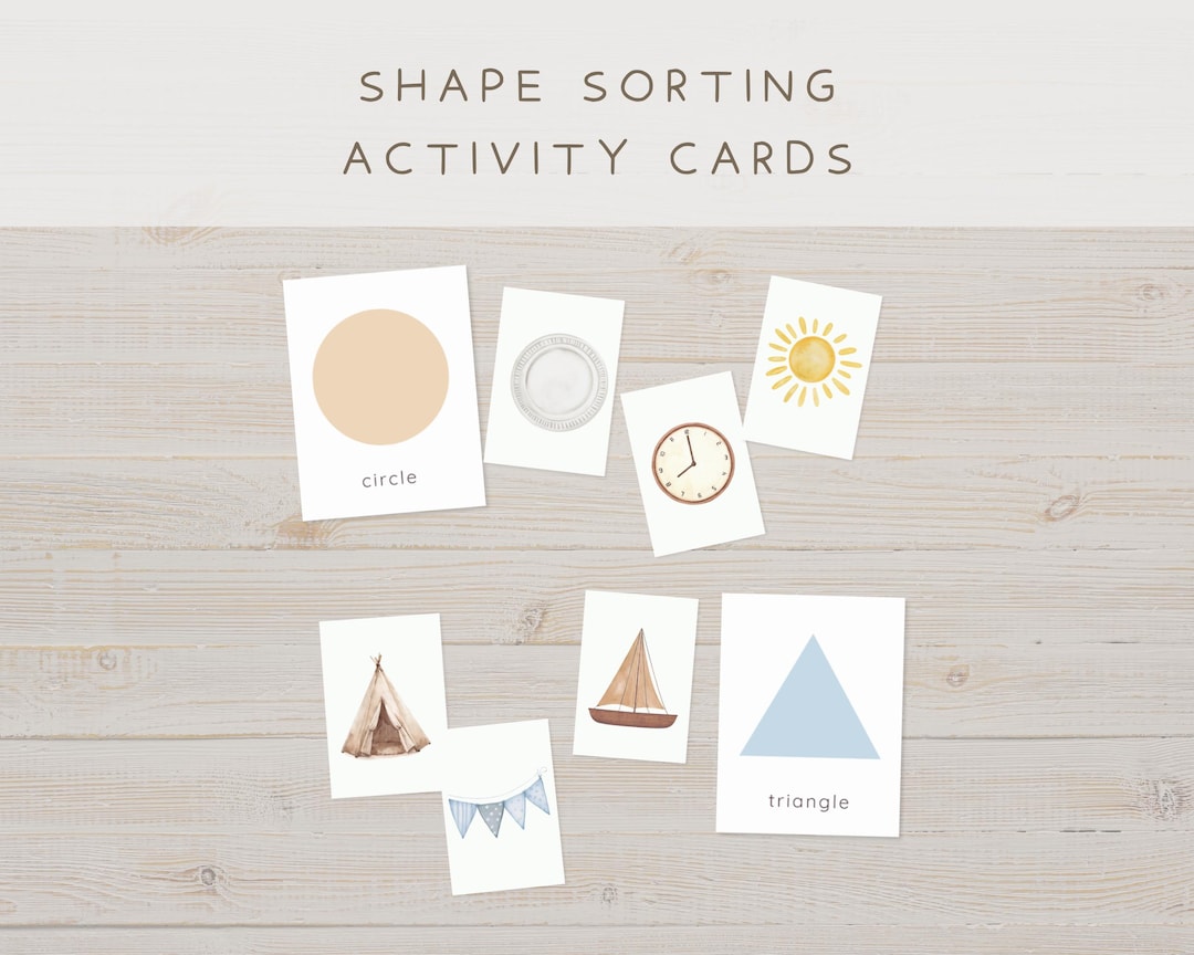 Shape Sorting Cards for Kids | Preschool Shape Matching Activity ...