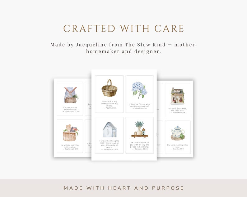Bible Verse Cards Printable - KJV Scripture Memory Set, Christian ...