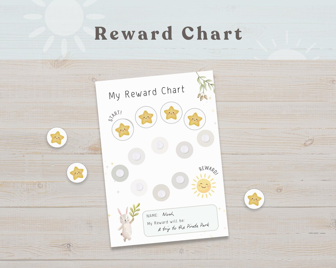 Reward Chart Printable for Kids | Visual Star Tracker for Toddlers ...