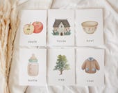 First Word Cards for Toddlers – Printable Flashcards, Early Learning, Home, Colors, Animals