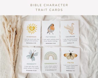 Christian Character Trait Cards for Kids – Printable Bible Values Activity