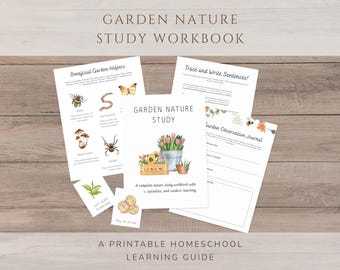 Garden Nature Study Workbook | Homeschool Gardening Journal, Printable Science Activities, Outdoor Learning