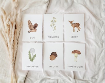 Woodland Word Flash Cards – Printable Forest Nature Cards for Toddlers (PDF)