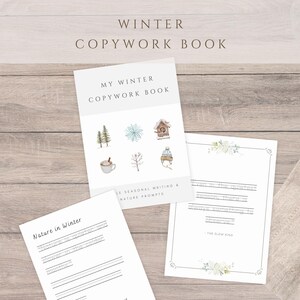 Winter Copywork Workbook | Nature Study Writing Practice, Charlotte Mason inspired Homeschool Printable