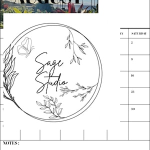 Minimal August 2025 Printable Calendar