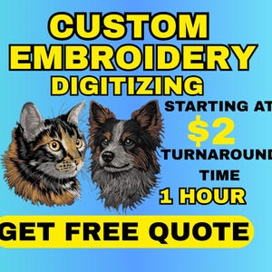 Custom Embroidery Digitizing Service, Logo to DST, digitizing
