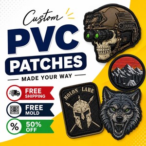 Custom PVC Rubber Patches, Logo Patches, Rubber Patches, Sew on