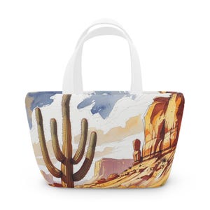 Desert Oasis Lunch Bag - Eco-Friendly Tote, Picnic Essential, Travel Companion, Gift for Adventurers, Reusable Container