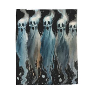 Spooky Ghost Velveteen Blanket - Cozy Halloween Decor, Plush Throw Blanket, Soft Home Accent, Perfect for Gifting