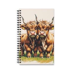 Niedliches Kuh Spiralbuch, Bauernhof Tier Notizbuch, Geschenk für Kuh Liebhaber, Rustikales Notizbuch, umweltfreundlicher Schreibbegleiter