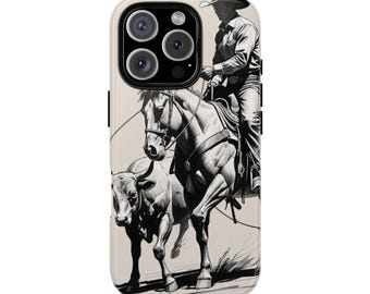 Funda de vaquero para teléfono, fundas resistentes para amantes de los caballos, accesorios de estilo western, regalos únicos para ganaderos, fundas duraderas para teléfono