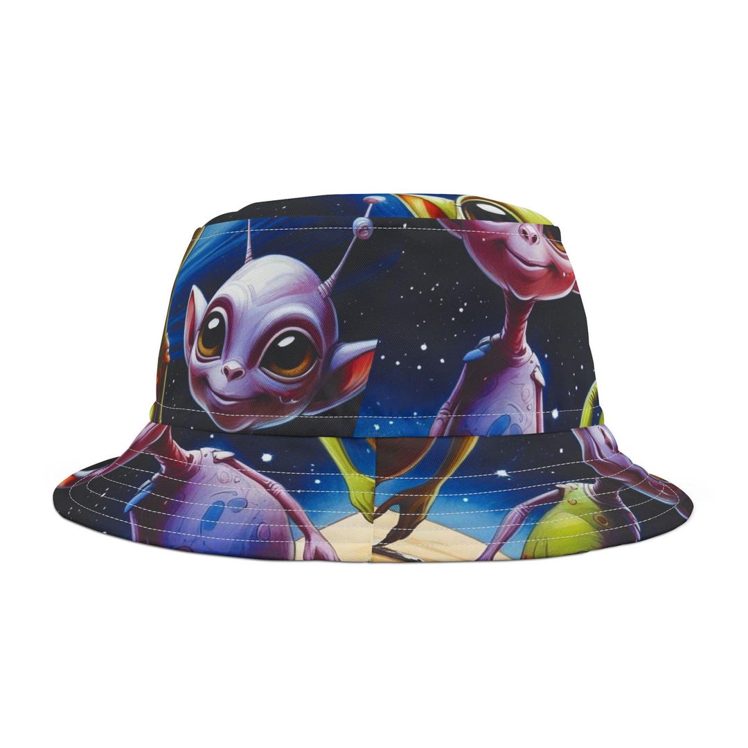 Galactic Alien Bucket Hat, Fun Outdoor Accessory for Alien Lovers ...