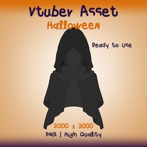 VTuber Asset | Halloween Cape Cowl Hoodie - Blanket - Veil (Front & Back Variations)
