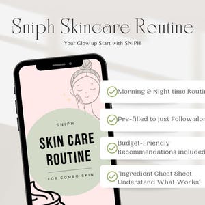 pdf-planner voor huidverzorgingsroutines | Voorgevulde dagelijkse en wekelijkse huidverzorgingsgids | Gecombineerde huid | Afdrukbare zelfverzorgingsroutine