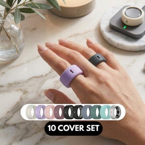 Silicone Oura Ring Cover for Oura Ring Gen 4 and Gen 3, Anti Scratch Oura Ring Protector Sleeve, Elastic Workout Ring Guard Charging 10 Pack