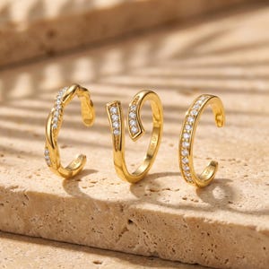 14K Gold Toe Ring Set, Adjustable Trio Toe Rings, Minimalist Summer Foot Jewelry, Stackable Beach Ring Set, Gift for Women
