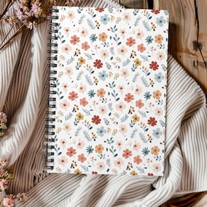 Personalized Floral Spiral Notebook: Ruled Line Journal, Back to School