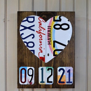 Personalized License Plate Anniversary Sign: 5th Year Gift