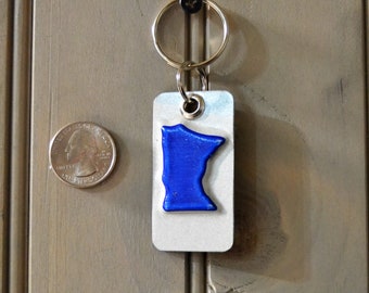 Keychain Minnesota license plate keychain  upcycled keychain approx 3 1/4" x 1 1/4" FREE SHIPPING