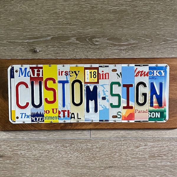 Custom License Plate Sign Personalized gift handmade gift for any occasion, Unique gift  Anniversaries, Weddings FREE SHIPPING