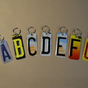 License plate keychain-keychain-keychains Initials-key ring, FREE SHIPPING image 3