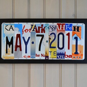 License plate sign Any Year Wedding Anniversary Date sign custom up cycled 1st 5th 10th 20th 25th 30th aluminum gift FREE SHIPPING image 9