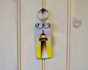 Mississippi lighthouse license plate key chain key ring approx 4 3/4 inches x 1 1/2 inches FREE SHIPPING