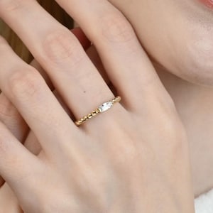 Elegant 14k Solid Gold Minimalist Ring for Women, Dainty Stacking Band, Fine Jewelry Gift for Her, Everyday Luxury Ring for Wedding
