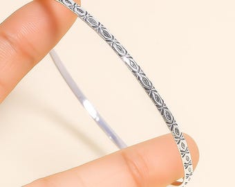 アクセサリー Engrave the X bangle XXX BANGLE - Hand Carved Oxidized X Engravings Sterling