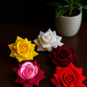 Artificial Foam Rose Flowers – Set of 5 Multicolor Decorative Roses for Home, Events & Crafts