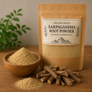 Sarpagandha Root Powder Rauwolfia Serpentina Indisk Snakeroot Chandrabhaga Nakulkand Herb