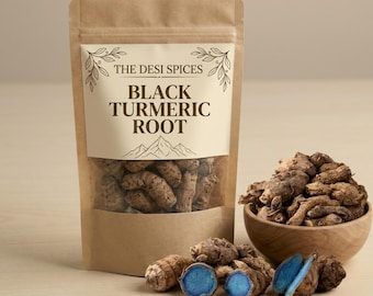 Black Turmeric Whole Root Kali Haldi Rare Curcuma Caesia Natural Dried Rhizome Herb